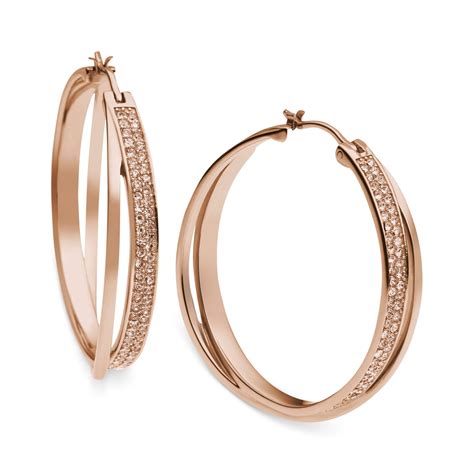 michael kors stud earrings rose gold|michael kors hoops.